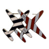 Chanel Enamel CC Striped Airplane Brooch Secondhand