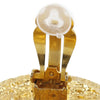 Chanel Gold Plated Rue Cambon Crest Clip On Earrings Secondhand