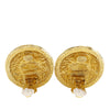 Chanel Gold Plated Rue Cambon Crest Clip On Earrings Secondhand