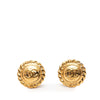 Chanel Gold Plated CC Round Clip On Earrings Secondhand