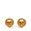 Chanel Gold Plated CC Round Clip On Earrings Secondhand