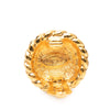 Chanel Gold Plated CC Round Clip On Earrings Secondhand
