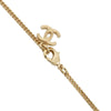 Chanel Gold Plated Rhinestone CC Square Pendant Necklace Secondhand