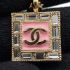 Chanel Gold Plated Rhinestone CC Square Pendant Necklace Secondhand
