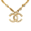 Chanel CC Gold Plated Strass Pendant Necklace Secondhand