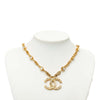 Chanel CC Gold Plated Strass Pendant Necklace Secondhand