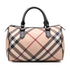 Secondhand Burberry Supernova Check Coated Canvas Boston Bag