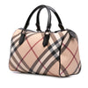 Secondhand Burberry Supernova Check Coated Canvas Boston Bag