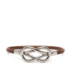 Hermès Palladium Plated and Leather Atame Knot Bracelet Secondhand