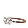 Hermès Palladium Plated and Leather Atame Knot Bracelet Secondhand