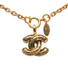 Chanel Gold Plated Quilted CC Pendant Necklace Secondhand