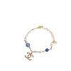 Chanel Gold Plated Faux Pearl Beaded CC Bracelet Secondhand