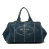 Prada Large Denim Canapa Logo Tote Secondhand