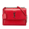 Saint Laurent Medium Croc Embossed Leather Sunset Crossbody Secondhand
