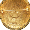 Secondhand Chanel Gold Plated CC Round Brooch