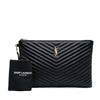 Secondhand Saint Laurent Leather Chevron Monogram Document Holder
