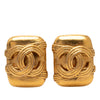 Chanel Gold Plated Wrapped CC Clip On Earrings Secondhand