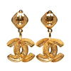 Chanel CC Gold Plated Quilted Rhombus Clip On Earrings Secondhand