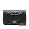 Secondhand Chanel Jumbo Classic Chevron Patent Double Flap