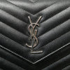 Saint Laurent Grain De Poudre Matelasse Chevron Monogram Chain Wallet Secondhand