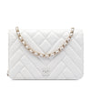 Chanel CC Crinkled Chevron Calfskin Wallet On Chain Secondhand