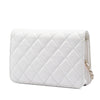 Secondhand Chanel CC Crinkled Chevron Calfskin Wallet On Chain
