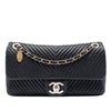 Chanel Medium Chevron Wrinkled Calfskin Medallion Charm Flap Secondhand