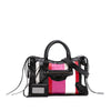 Balenciaga Small Lambskin Motocross Striped Classic City Satchel Secondhand
