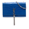 Saint Laurent Medium Croc Embossed Leather Kate Tassel Crossbody Secondhand