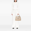 Burberry House Check Trimmed Leather Horn Toggle Tote Secondhand