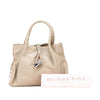 Burberry House Check Trimmed Leather Horn Toggle Tote Secondhand