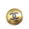 Chanel CC Gold Plated and Enamel Round Clip On Earrings Secondhand