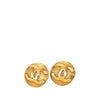 Chanel CC Gold Plated Round Clip On Earrings Secondhand