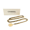 Secondhand Chanel Gold Plated Wheel Leather Woven Chain Belt