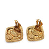 Chanel CC Gold Plated Diamond Clip On Earrings Secondhand