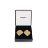 Chanel CC Gold Plated Diamond Clip On Earrings Secondhand
