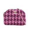 Secondhand Chanel Mini CC Quilted Tweed Clutch With Chain
