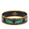 Hermès Wide Printed Enamel Bangle 65 Secondhand
