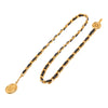 Chanel Gold Plated Leather Woven 31 Rue Cambon Medallion Chain Belt Secondhand