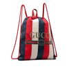 Gucci Canvas Sylvie Stripe Logo Drawstring Backpack Secondhand