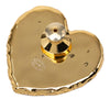 Chanel CC Gold Plated Enamel Coco Heart Brooch Secondhand