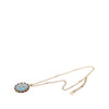 Chanel CC Gold Plated Denim Leather Woven Chain Round Pendant Necklace Secondhand