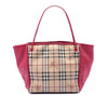 Secondhand Burberry Small Haymarket Check Coated Canvas and Calfskin Canterbury Tote