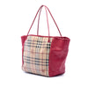 Secondhand Burberry Small Haymarket Check Coated Canvas and Calfskin Canterbury Tote