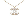 Chanel CC Gold Plated Quilted Pendant Necklace Secondhand