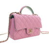 Chanel Mini Rectangular Bicolor Quilted Lambskin Top Handle Flap Secondhand