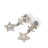 Chanel CC Brass and Strass Star Drop Push Back Earrings Secondhand