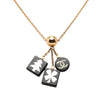 Chanel Gold Plated Resin CC Logo Tree Clover Pendant Necklace Secondhand