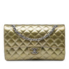 Chanel Medium Classic Striated Patent Double Flap Secondhand