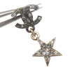 Chanel CC Silver and Gold Plated Crystal Moon and Star Drop Earrings Secondhand